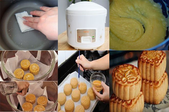 làm bánh trung thu bằng nồi cơm điện