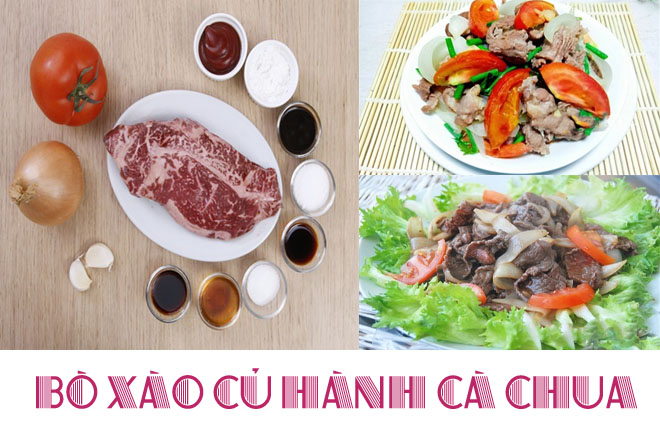 bò xào cà chua củ hành
