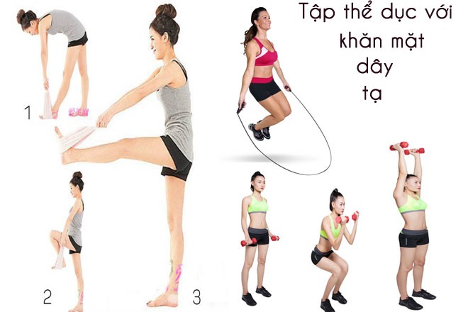 tập thể dục với các dụng cụ