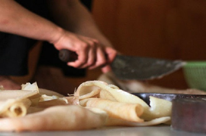 cắt nhỏ bì lợn