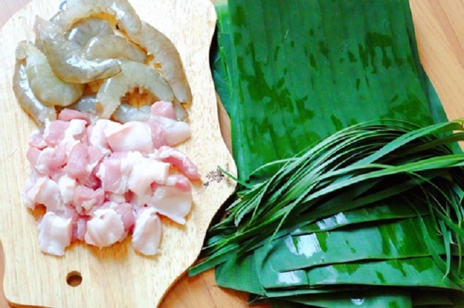 nguyên liệu làm bánh bột lọc lá chuối