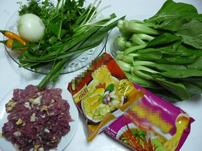nguyên liệu làm mì xào bò