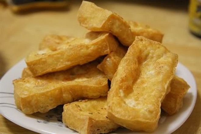 chiên đậu phụ cho giòn