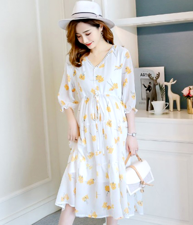 Váy voan họa tiết hoa