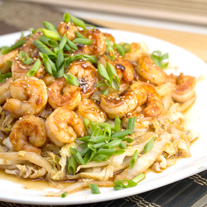 Cải thảo và tôm