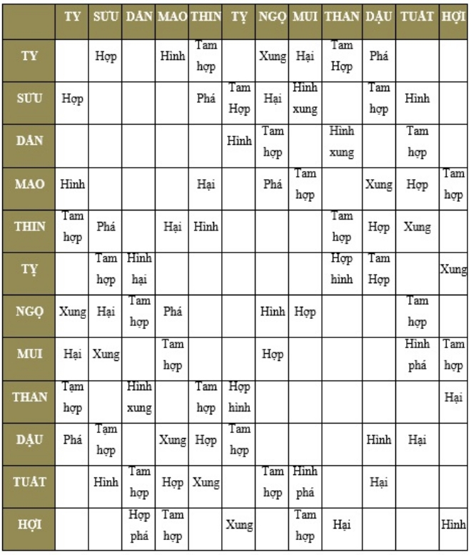 Nếu địa chi tương hợp thì mối quan hệ giữa bố mẹ và con cái sẽ hòa hợp hơn.