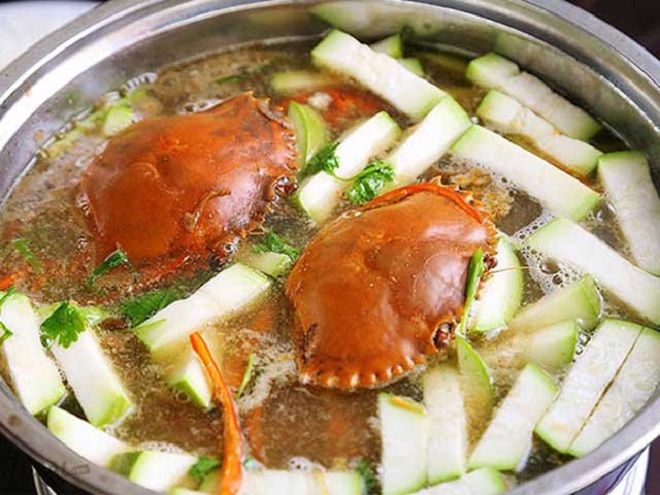 lẩu cua nấu bầu