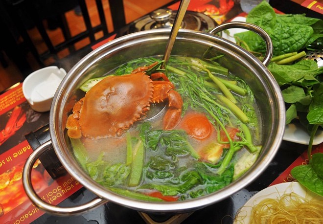 cách nấu lẩu cua biển