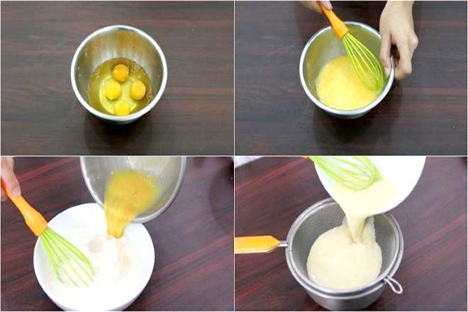 Đánh trứng làm flan