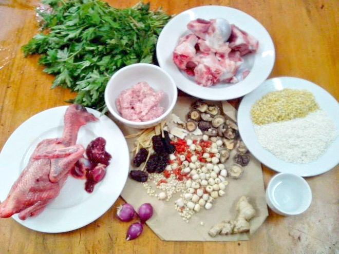 Nguyên liệu nấu cháo bồ câu