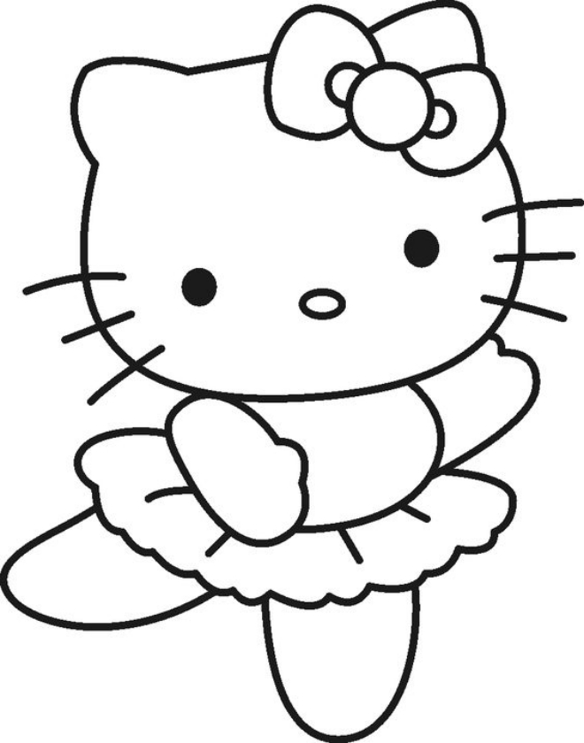 Tranh tô màu mèo Kitty