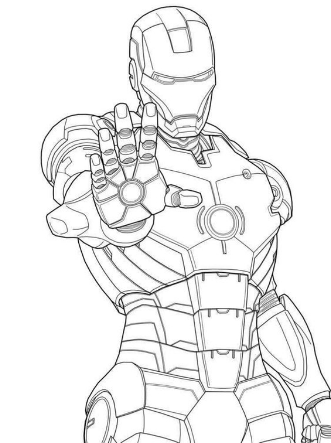 Tranh tô màu Người Sắt Iron man. Ảnh Internet