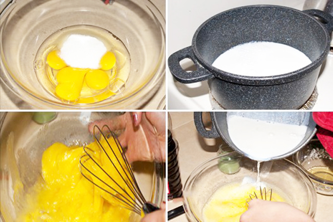 Làm phần bánh flan