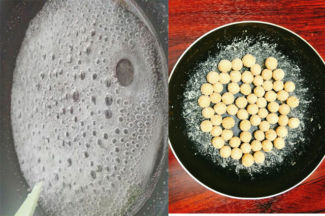 Nấu đường và sên bánh