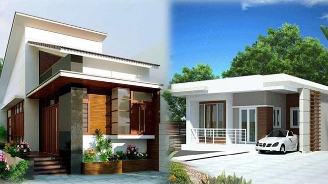 nhà cấp 4 mái lệch