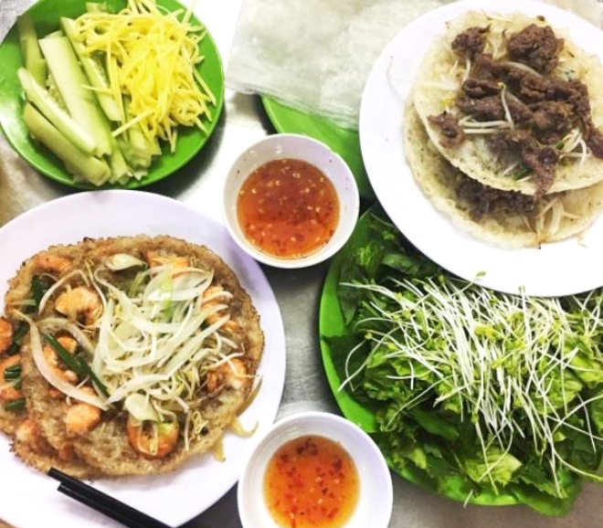 Bánh xèo tôm nhảy