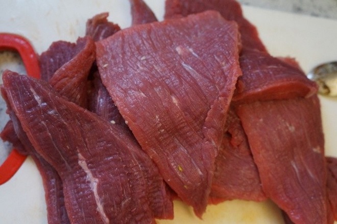cách thái thịt làm bò khô