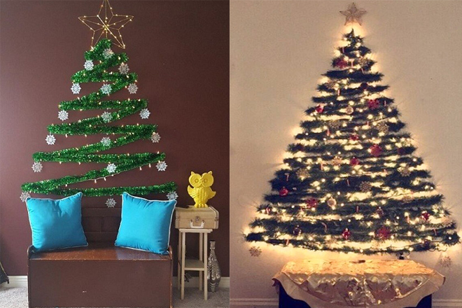 Cây thông Noel kim tuyến dán tường
