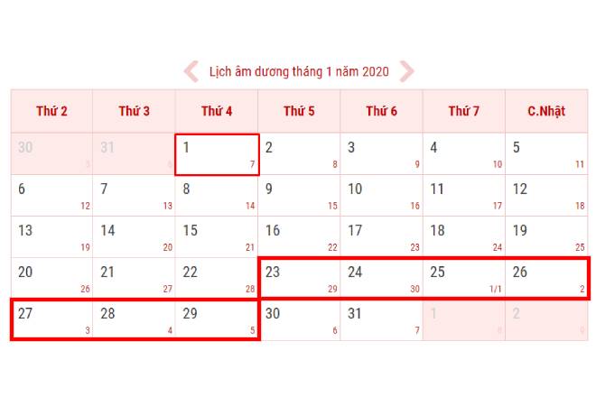 Phương án nghỉ Tết Âm lịch 2