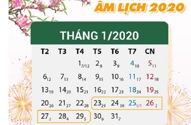 lich nghi tet nguyen dan 2020