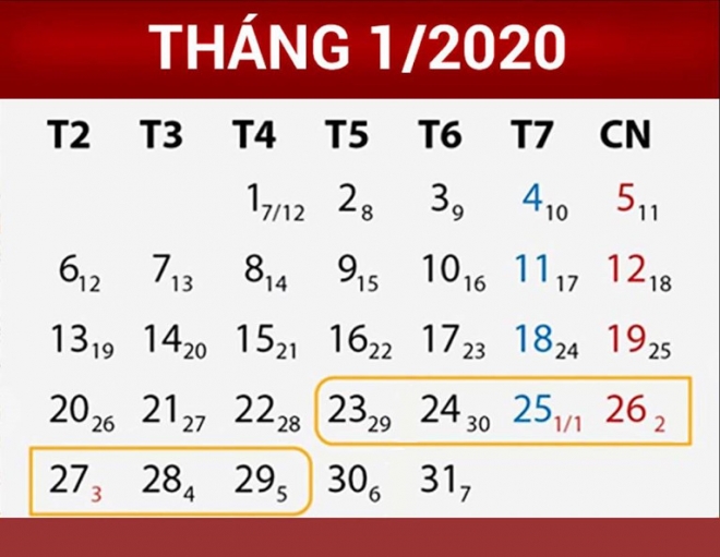 lịch nghỉ