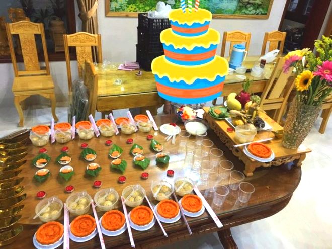 chuẩn bị mâm cúng đầy tháng cho bé gái