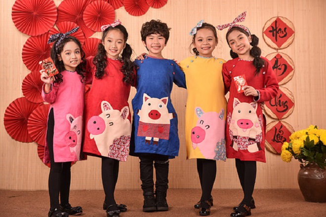 áo dài tết cho bé