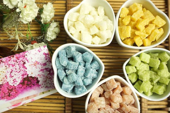 cách làm mứt dừa viên