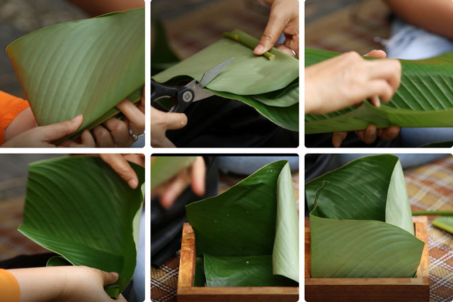 cách gói bánh chưng bằng khuôn