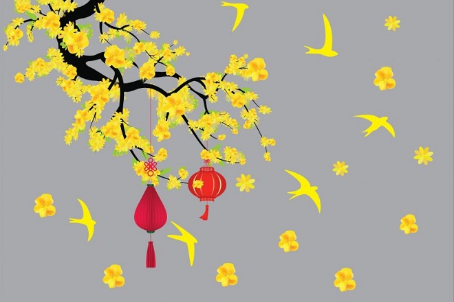 decal hoa mai