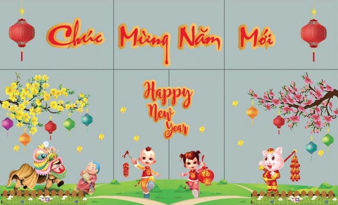 trang tri cua kinh vao ngay tet