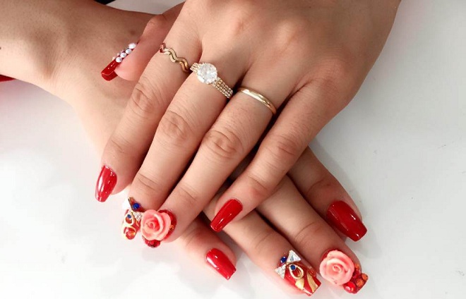 mau nail tet hoa noi