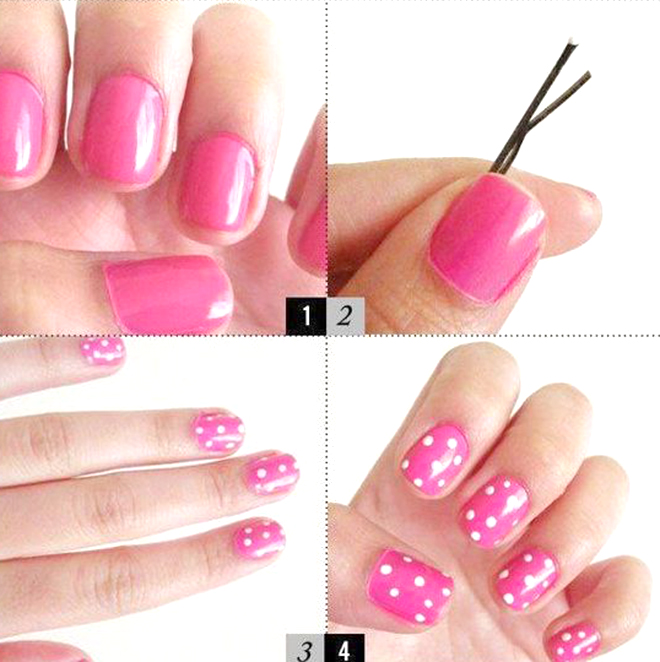Nail chấm bi đơn giản