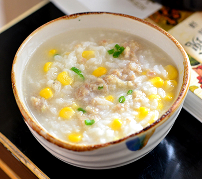 Cháo thịt bằm ngô ngọt