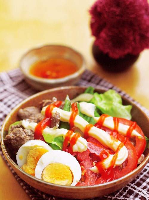 salad tron thit bo