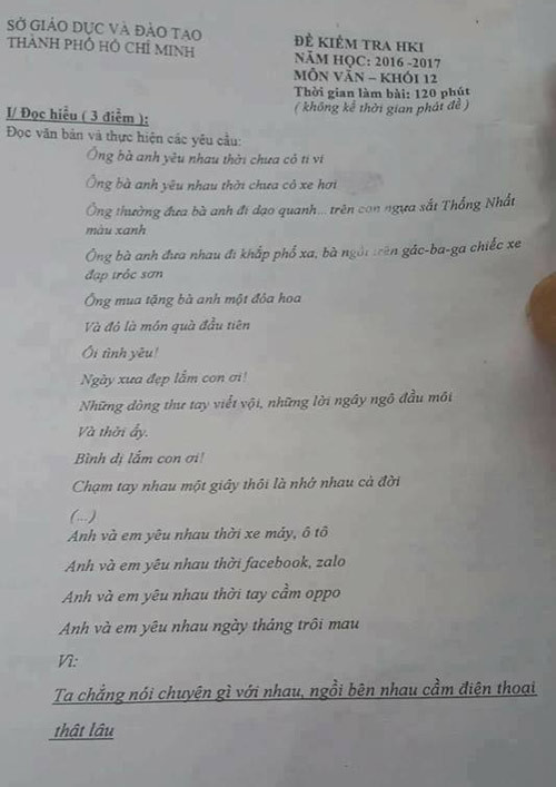 hoc sinh thich thu voi bai hat ong ba anh vao de thi ngu van lop 12 15356493_767259666767720_5170979335364758805_n.jpg